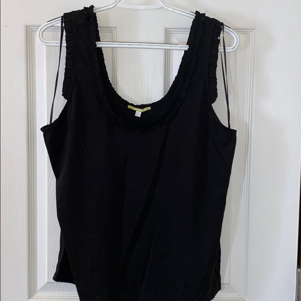 Black tank with ruffle detailing